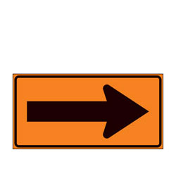 Single Arrow Symbol Warning Signs for Temporary Traffic Control (Crashworthy Barricade Signs)