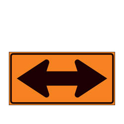 Double Arrow Symbol Warning Signs for Temporary Traffic Control (Crashworthy Barricade Signs)