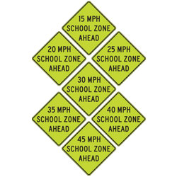 FYG Speed Zone Ahead Warning Signs