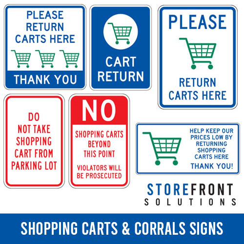 Storefront Solutions Shopping Carts & Corral Signs