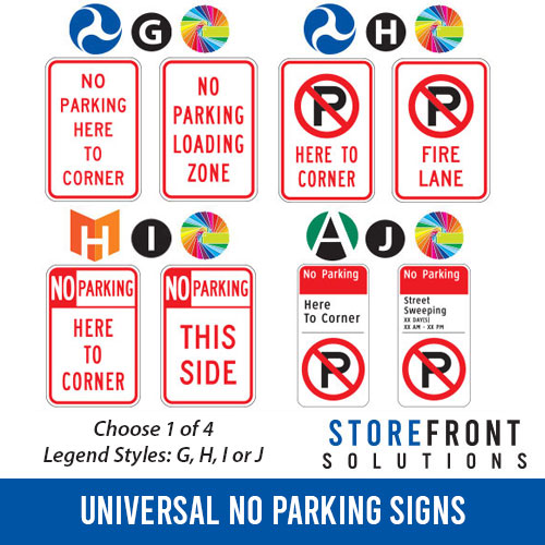 Storefront Solutions Universal Prohibitive No Parking Sign