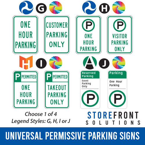 Storefront Solutions Universal Permissive Parking Signs
