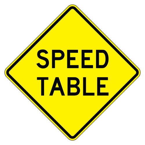 Speed Table Warning Sign