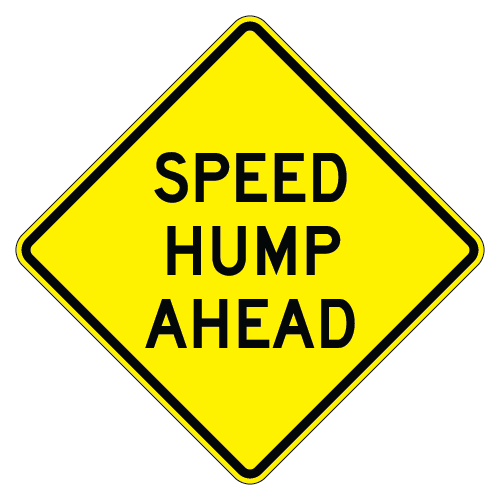 Speed Hump Ahead Warning Sign