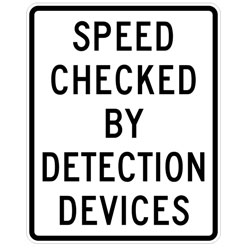 Speed Checked by Detection Devices Sign