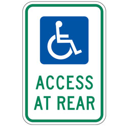 Handicap Access at Rear Sign