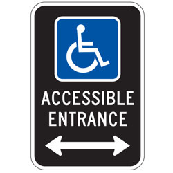 Oxford Series: Handicap (Symbol) Accessible Entrance with Double Arrow Sign