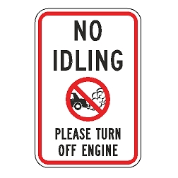 No Idling Please Turn Off Engine Sign