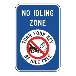 No Idling Zone Turn Your Key Be Idle Free Sign