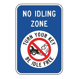 No Idling Zone Turn Your Key Be Idle Free Sign