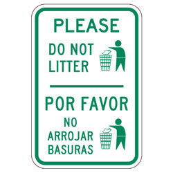 Please Do Not Litter | Por Favor No Arrojar Basuras Sign