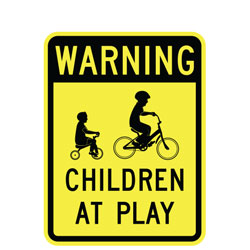 Warning (Symbol) Children at Play Sign