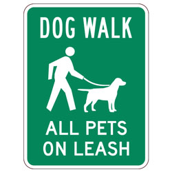 Dog Walk | All Pets on Leash Sign