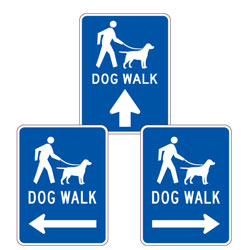 Dog Walk with Arrow Sign