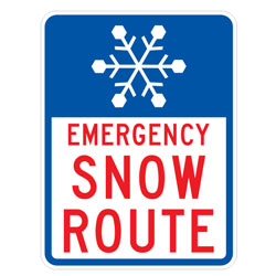 Emergency Snow Route Sign