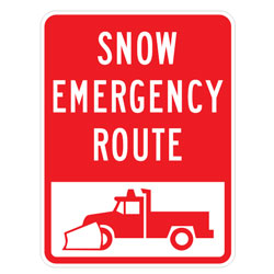 Snow Emergency Route Sign