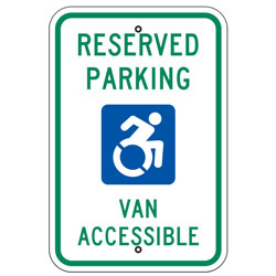 Reserved Parking Active Handicap (Symbol) Van Accessible Sign
