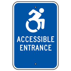 Active Handicap (Symbol) Accessible Entrance Sign