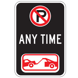 Oxford Series: (No Parking Symbol) Anytime  | (Tow Symbol)  Sign
