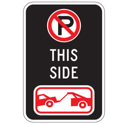 Oxford Series: (No Parking  Symbol) This Side | (Tow Symbol) Sign