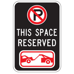 Oxford Series: (No Parking Symbol) This Space Reserved | (Tow Symbol) Sign