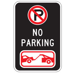 Oxford Series: (No Parking Symbol) No Parking | (Tow Symbol) Sign