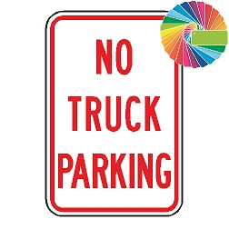 No Tractor Trailer Parking | MUTCD Compliant Word Only | Universal Prohibitive No Parking Sign