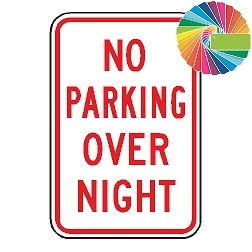 No Parking Overnight | MUTCD Compliant Word Only | Universal Prohibitive No Parking Sign