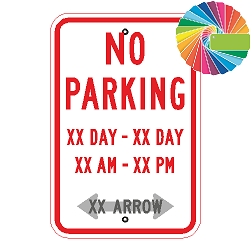 No Parking Variable Times | MUTCD Compliant Word Only | Universal Prohibitive No Parking Sign