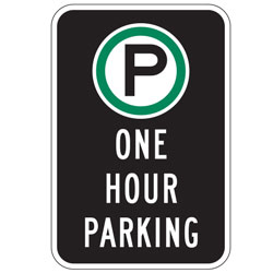 Oxford Series: (Parking Symbol) One Hour Parking Sign