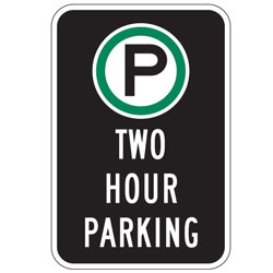 Oxford Series: (Parking Symbol) Two Hour Parking Sign