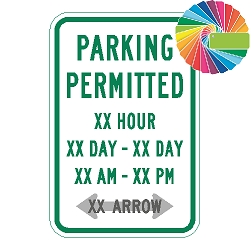 Parking Permitted Variable Times & Hours | MUTCD Compliant Word Only | Universal Permissive Parking Sign