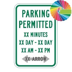 Parking Permitted Variable Times & Minutes | MUTCD Compliant Word Only | Universal Permissive Parking Sign