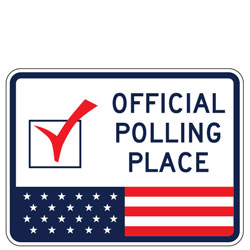 (Check Symbol) Official Polling Place (Flag Symbol) Sign