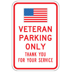 Veteran Parking Only Sign