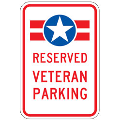 Reserved Veteran Parking Sign