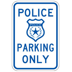 Police (Emblem) Parking Only Sign
