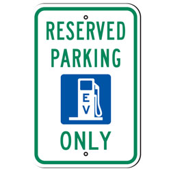 Reserved Parking Electric Vehicle Charging Station (Symbol) Only Sign