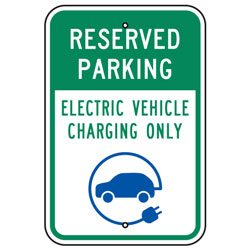 Reserved Parking Electric Vehicle Charging Only Sign