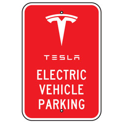 Tesla Electric Vehicle Parking Sign