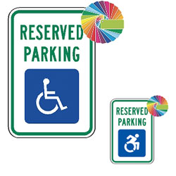Reserved Parking Disabled Permit Holders Only Sign | MUTCD Symbol & Words | Universal Disabled Parking Sign