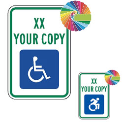 (Your Words) Reserved Parking Sign | MUTCD Symbol & Words | Universal Disabled Parking Sign