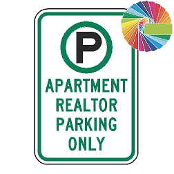 Apartment Realtor Parking Only | MUTCD Compliant Symbol & Words | Universal Permissive Parking Sign