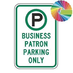 Business Patron Parking Only | MUTCD Compliant Symbol & Words | Universal Permissive Parking Sign