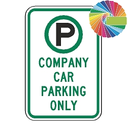 Company Car Parking Only | MUTCD Compliant Symbol & Words | Universal Permissive Parking Sign