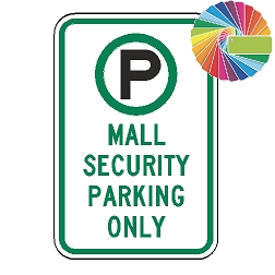 Mall Security Parking Only | MUTCD Compliant Symbol & Words | Universal Permissive Parking Sign