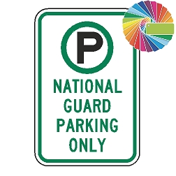 National Guard Parking Only | MUTCD Compliant Symbol & Words | Universal Permissive Parking Sign