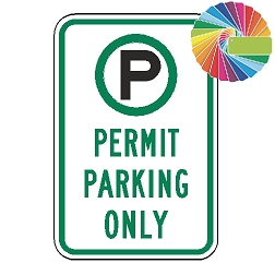 Permit Parking Only | MUTCD Compliant Symbol & Words | Universal Permissive Parking Sign