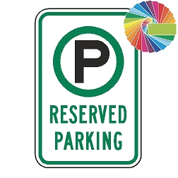 Reserved Parking | MUTCD Compliant Symbol & Words | Universal Permissive Parking Sign