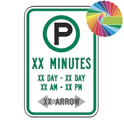 Parking Permitted Variable Times & Minutes | MUTCD Compliant Symbol & Words | Universal Permissive Parking Sign